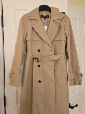 J.Crew Khaki Trench Coat w/Hood -- NWT ---Classic Belted Jacket
